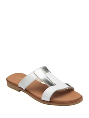 Lotus White Leather Mule Sandals - Image 1 of 4