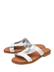 Lotus White Leather Mule Sandals - Image 2 of 4