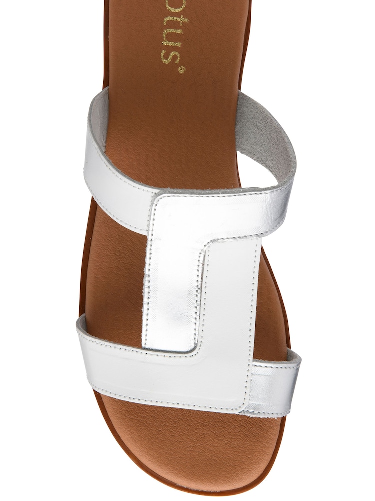 Lotus White Leather Mule Sandals - Image 4 of 4 Lotus White Leather Mule Sandals - Image 4 of 4