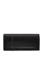 Lotus Black Clutch Bag with Chain - Image 1 of 4