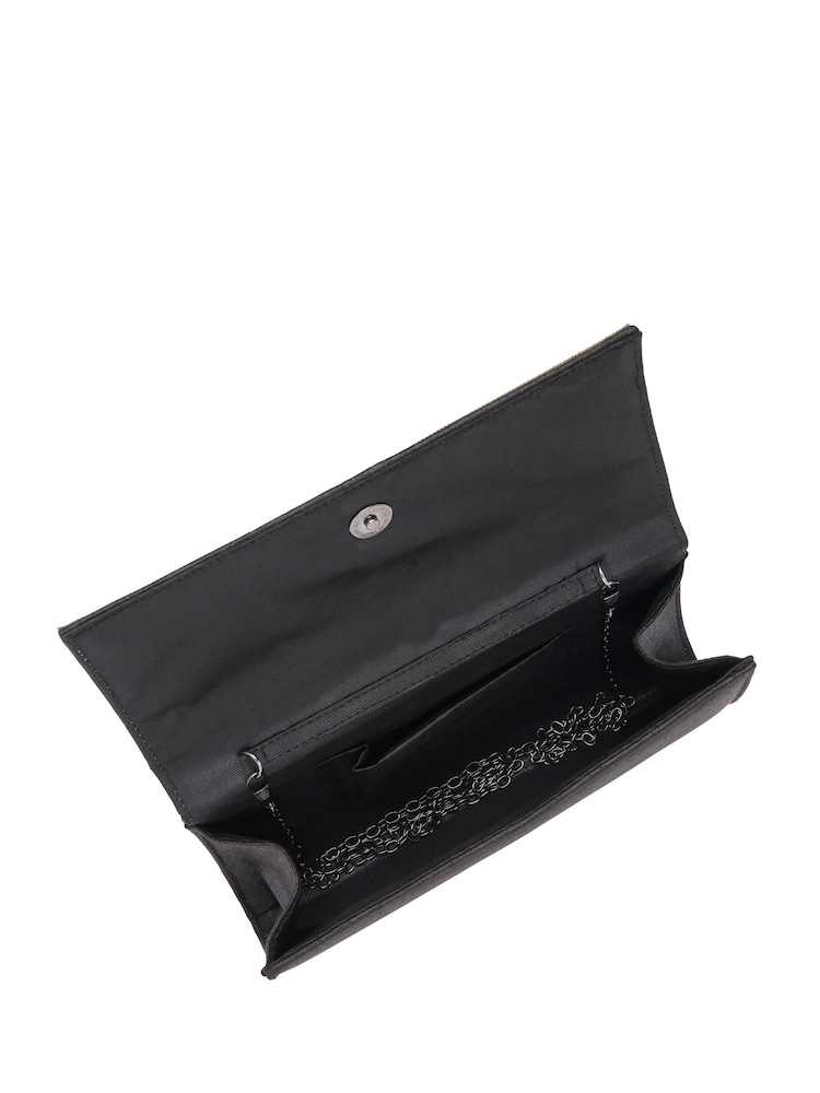 Lotus Black Clutch Bag with Chain - Image 4 of 4 Lotus Black Clutch Bag with Chain - Image 4 of 4
