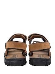 Lotus Brown Suede Riptape Sandals - Image 3 of 4