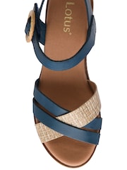 Blau - Lotus Leather Wedge Sandals - Bild 4 von 4