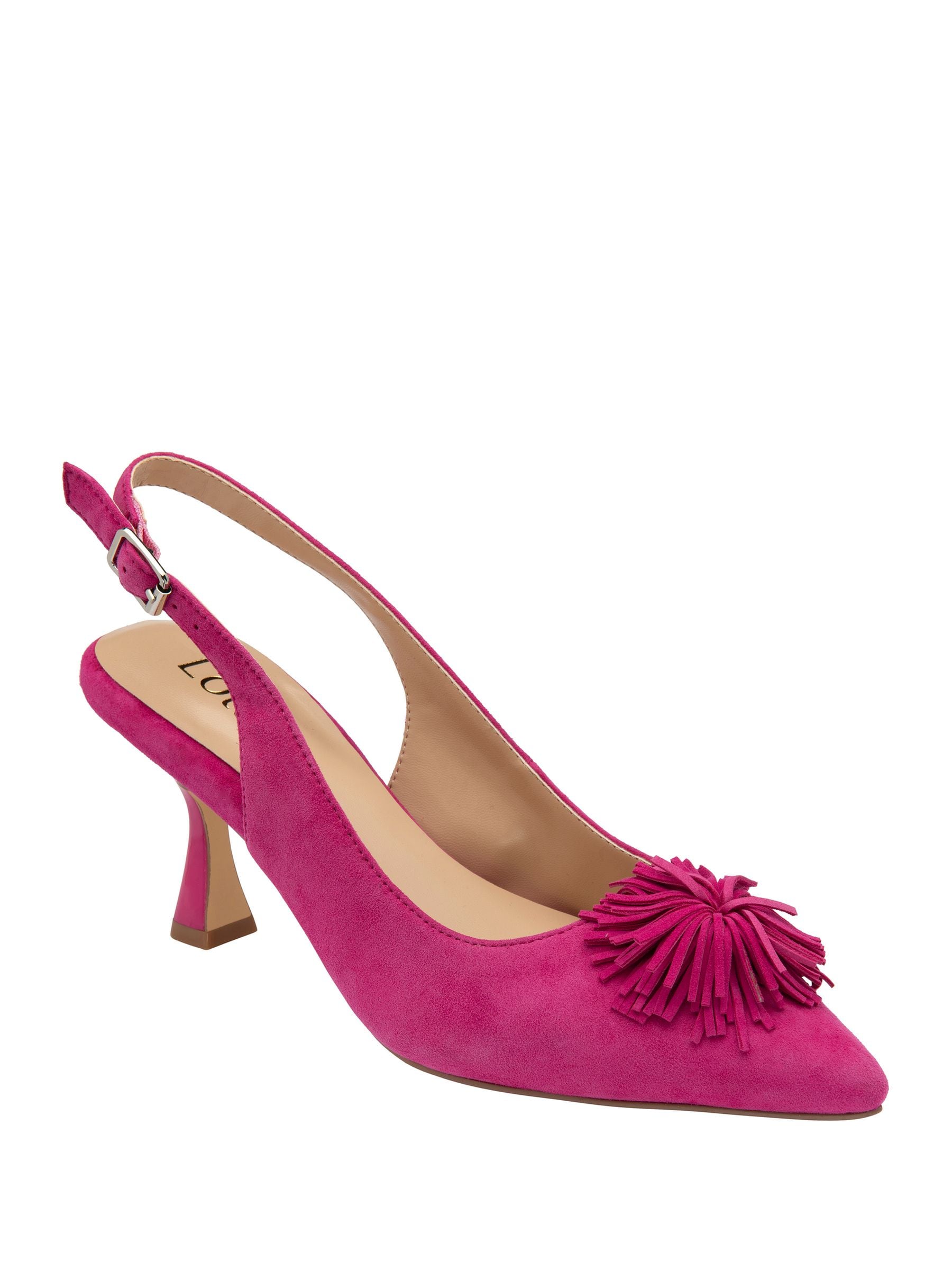 Lotus Women's Pink Suede Slingback Court Shoes - Image 1
