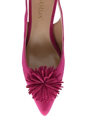 Lotus Pink Suede Slingback Court Shoes - Image 4 of 4