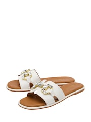 Lotus White Flat Mule Sandals - Image 2 of 4