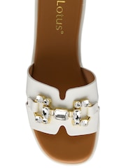 Lotus White Flat Mule Sandals - Image 4 of 4