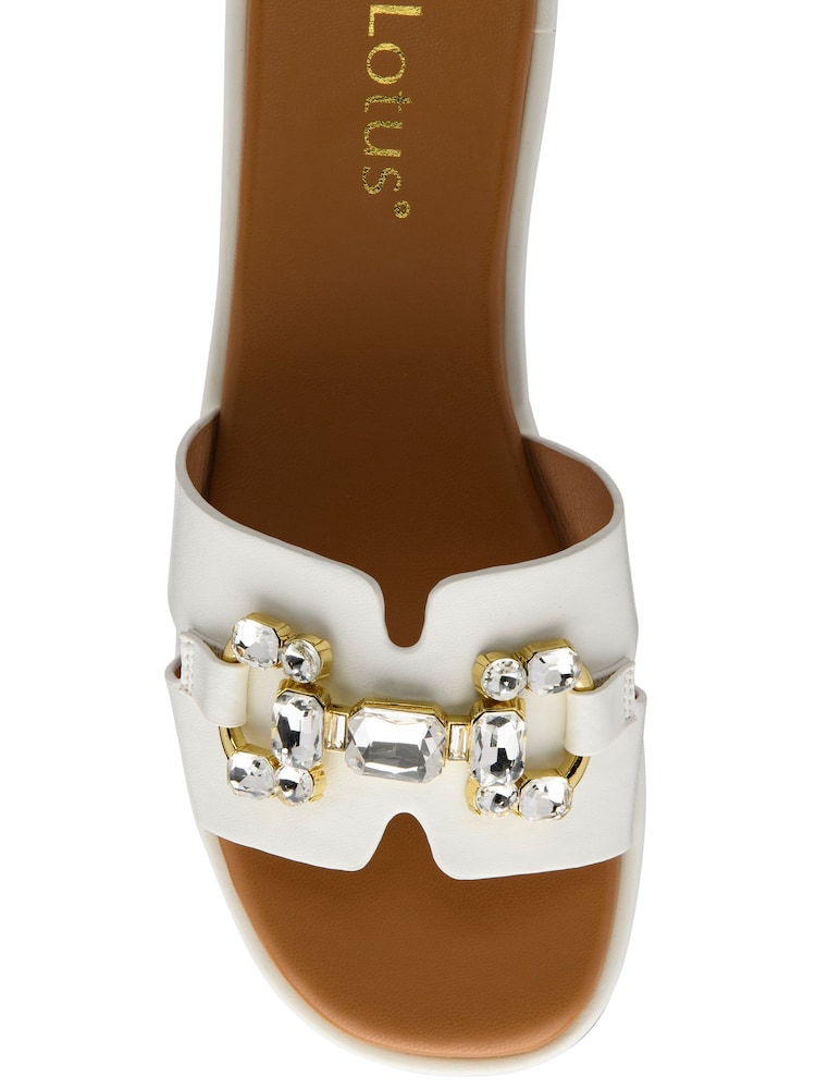 Lotus White Flat Mule Sandals - Image 4 of 4