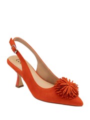 Lotus Orange Suede Slingback Court Shoes - Image 2 of 4