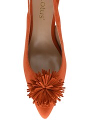 Lotus Orange Suede Slingback Court Shoes - Image 4 of 4
