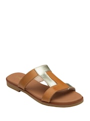 Lotus Brown Leather Mule Sandals - Image 1 of 4