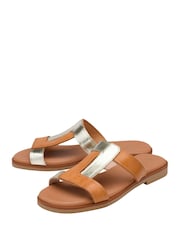 Lotus Brown Leather Mule Sandals - Image 2 of 4