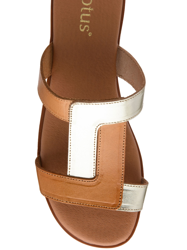 Lotus Brown Leather Mule Sandals - Image 4 of 4 Lotus Brown Leather Mule Sandals - Image 4 of 4