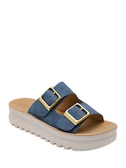 Lotus Blue Flatform Mule Sandals - Image 1 of 4