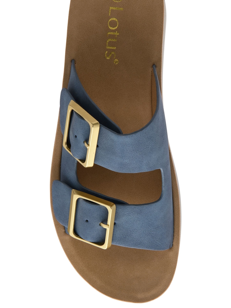 Lotus Blue Flatform Mule Sandals - Image 4 of 4 Lotus Blue Flatform Mule Sandals - Image 4 of 4