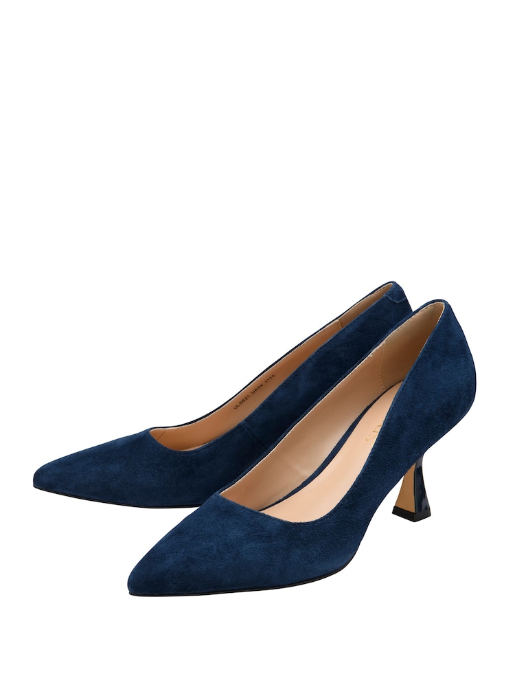 Lotus Blue Suede Court Shoes - Image 2 of 4