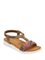 Lotus Brown Flat Slip-On Sandals - Image 1 of 4