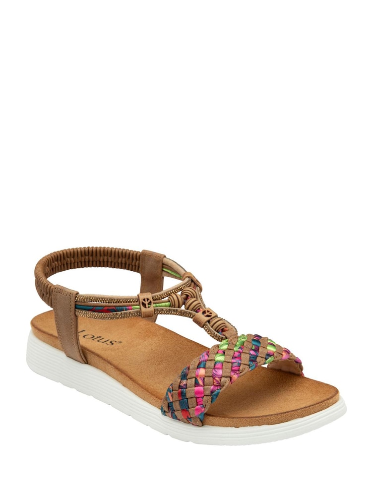 Lotus Brown Flat Slip-On Sandals - Image 1 of 4