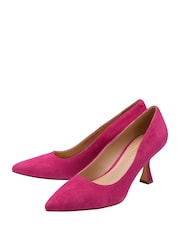 Lotus Pink Suede Court Shoes - Image 2 of 4