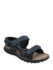 Lotus Blue Suede Riptape Sandals - Image 1 of 4