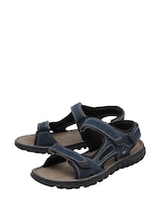 Lotus Blue Suede Riptape Sandals - Image 2 of 4