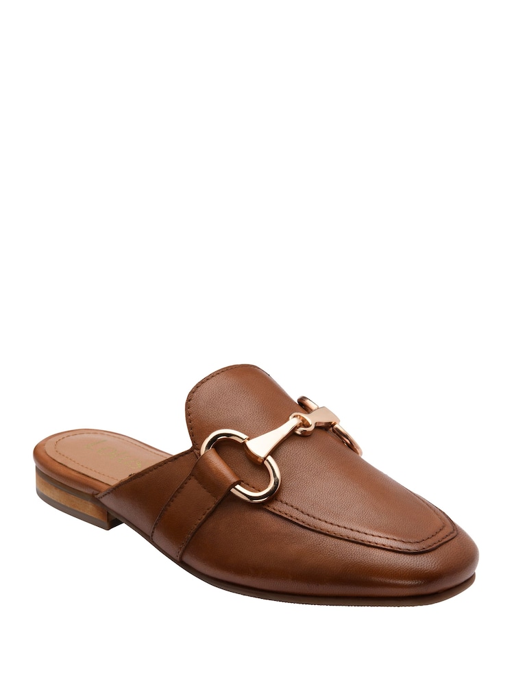 Lotus Brown Flat Mule Shoes - Image 1 of 4