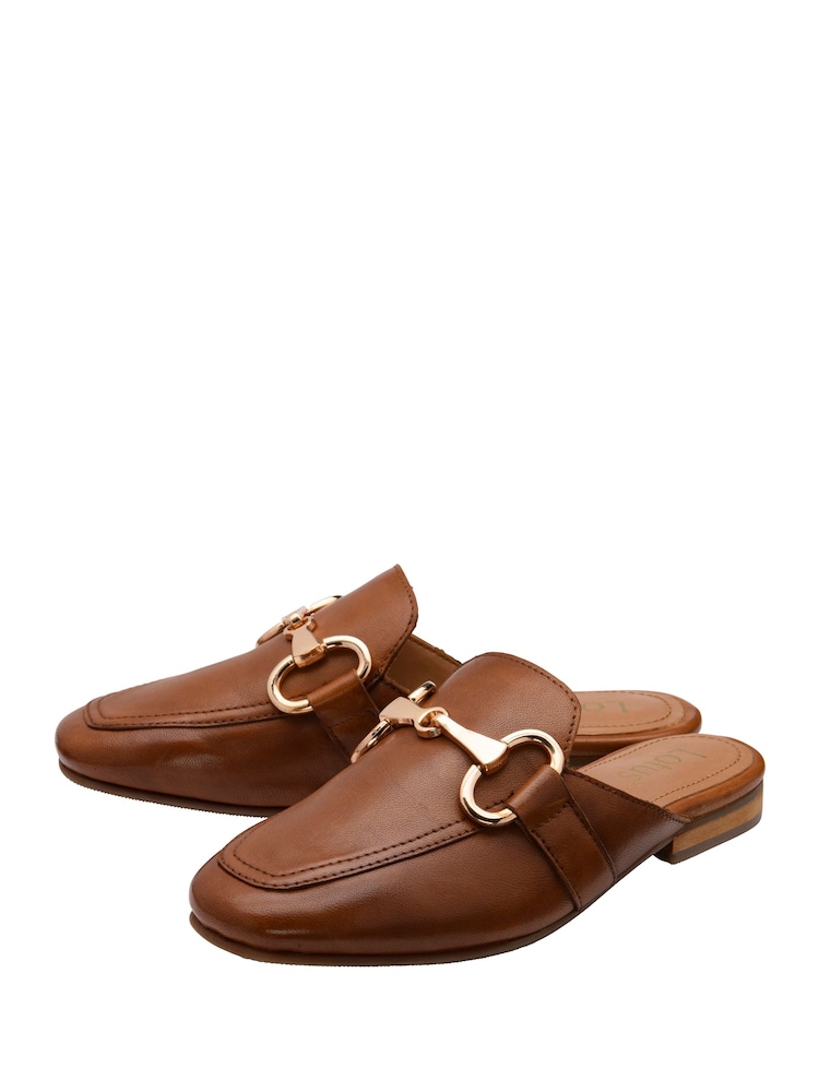 Lotus Brown Flat Mule Shoes - Image 2 of 4