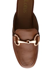 Lotus Brown Flat Mule Shoes - Image 4 of 4