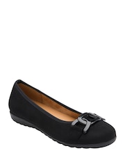 Lotus Black Flat Slip-On Shoes - Image 1 of 4