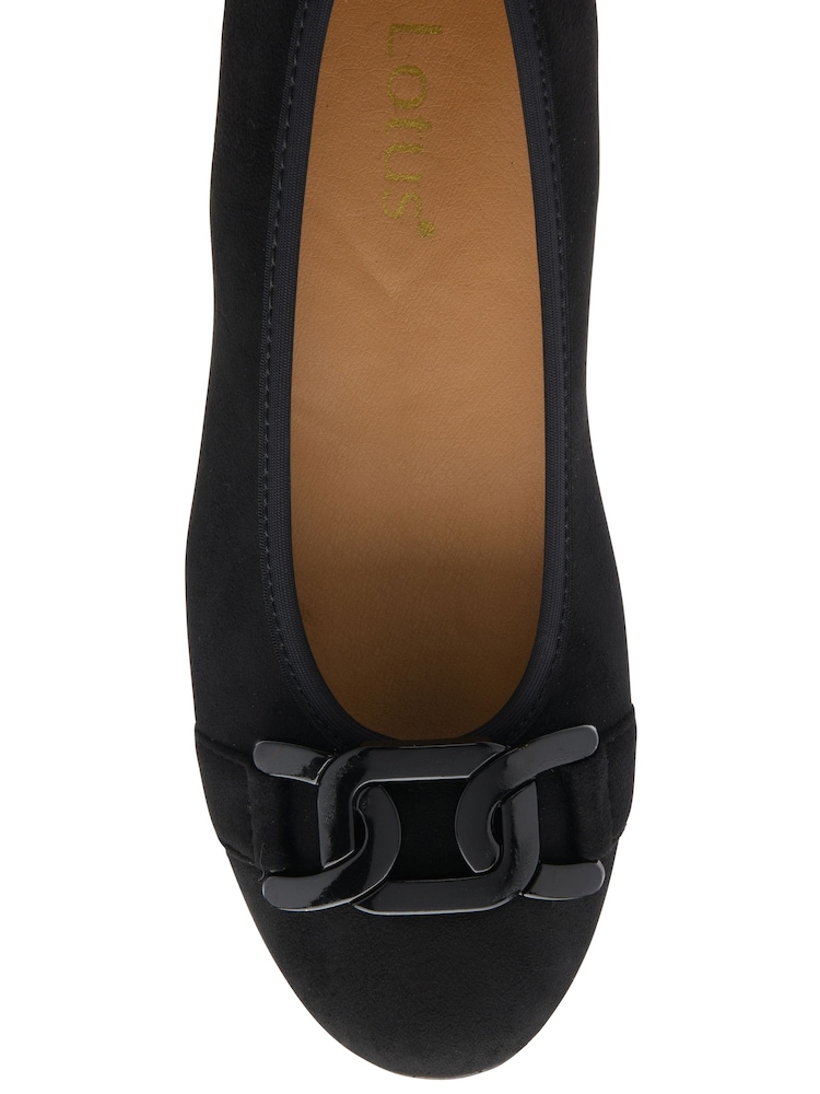 Lotus Black Flat Slip-On Shoes - Image 4 of 4