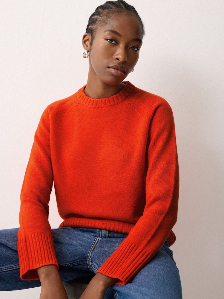 Orange - Jigsaw Wool Cashmere Saddle Jumper - Bild 1 von 3
