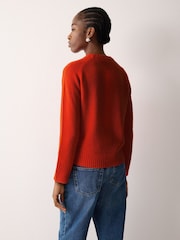Orange - Jigsaw Wool Cashmere Saddle Jumper - Bild 2 von 3