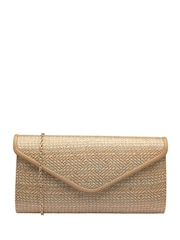 Lotus Natural Clutch Bag with Chain - Image 1 of 4