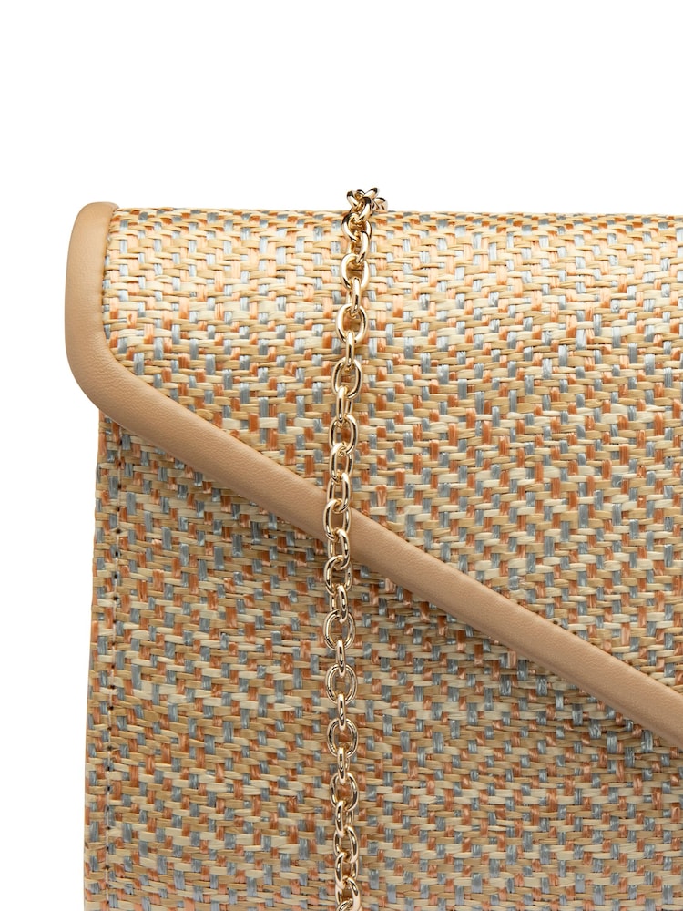 Lotus Natural Clutch Bag with Chain - Image 4 of 4 Lotus Natural Clutch Bag with Chain - Image 4 of 4