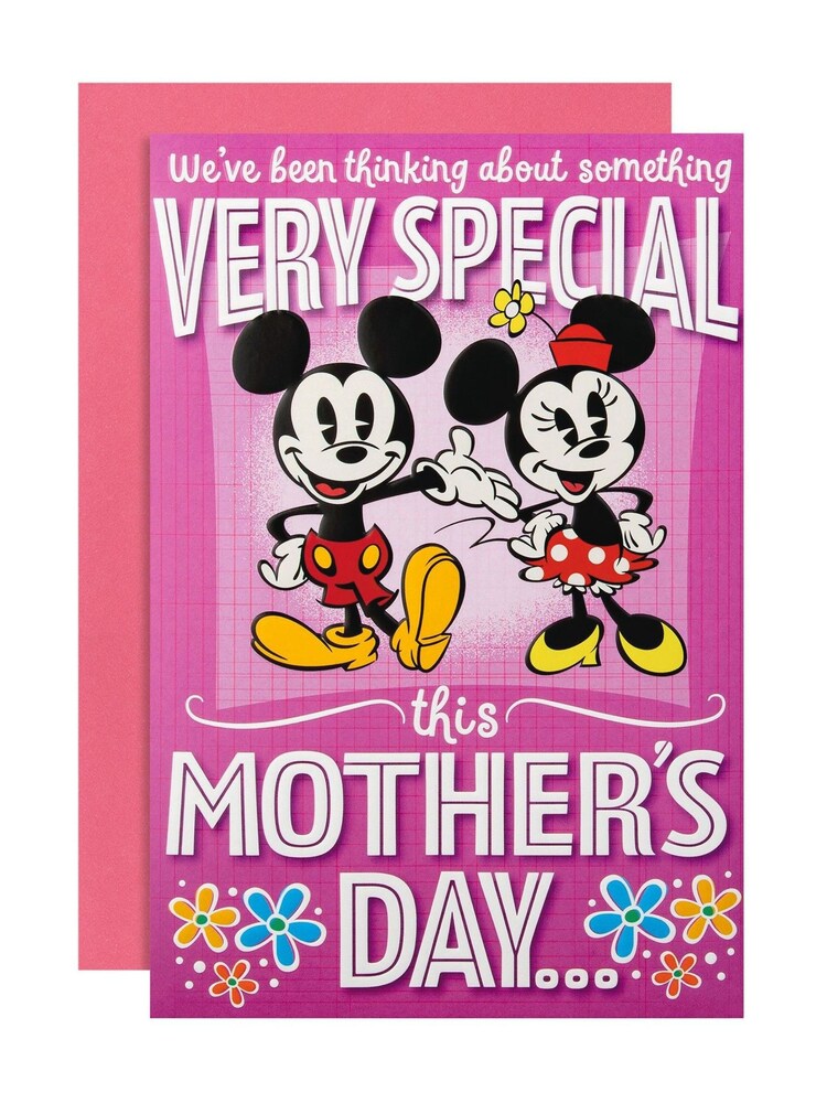 Hallmark Pink Mother's Day Card Disney Mickey & Minnie Mouse - Image 2 of 4