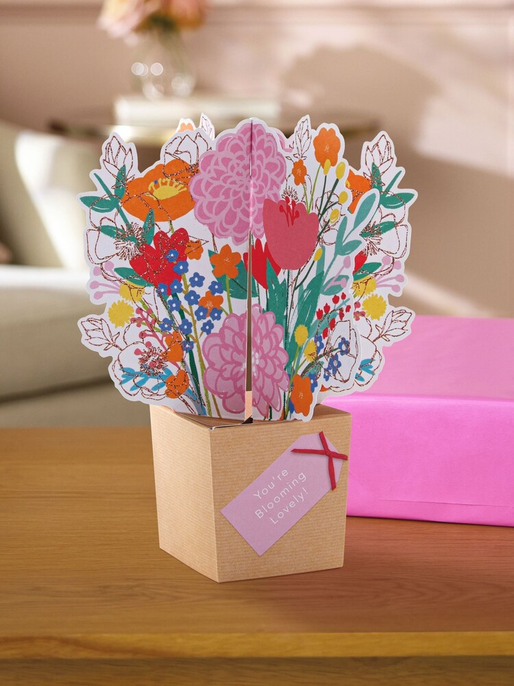 Hallmark Pink Mother's Day Card 3D Pop-Up Floral Bouquet - Image 1 of 4