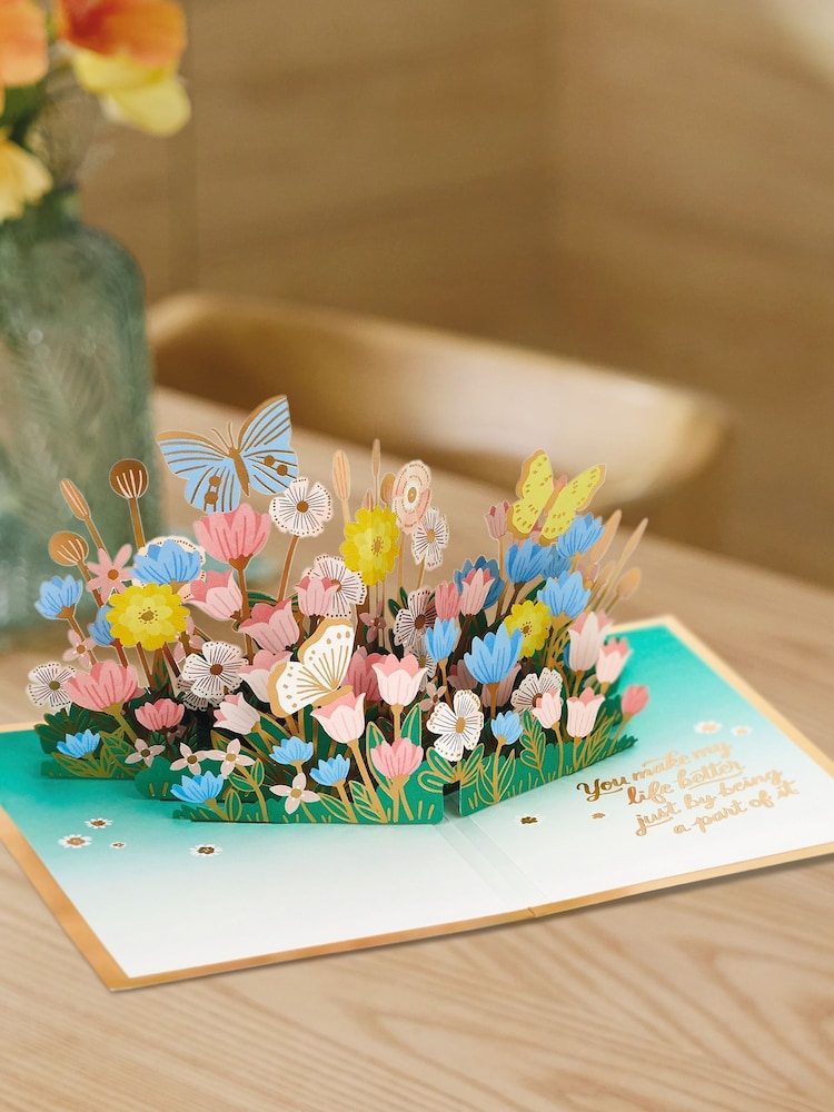 Hallmark Pink Mother's Day Card 3D Pop-Up Flowers & Butterflies - Image 1 of 4