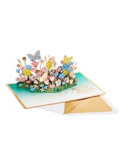 Hallmark Pink Mother's Day Card 3D Pop-Up Flowers & Butterflies - Image 2 of 4