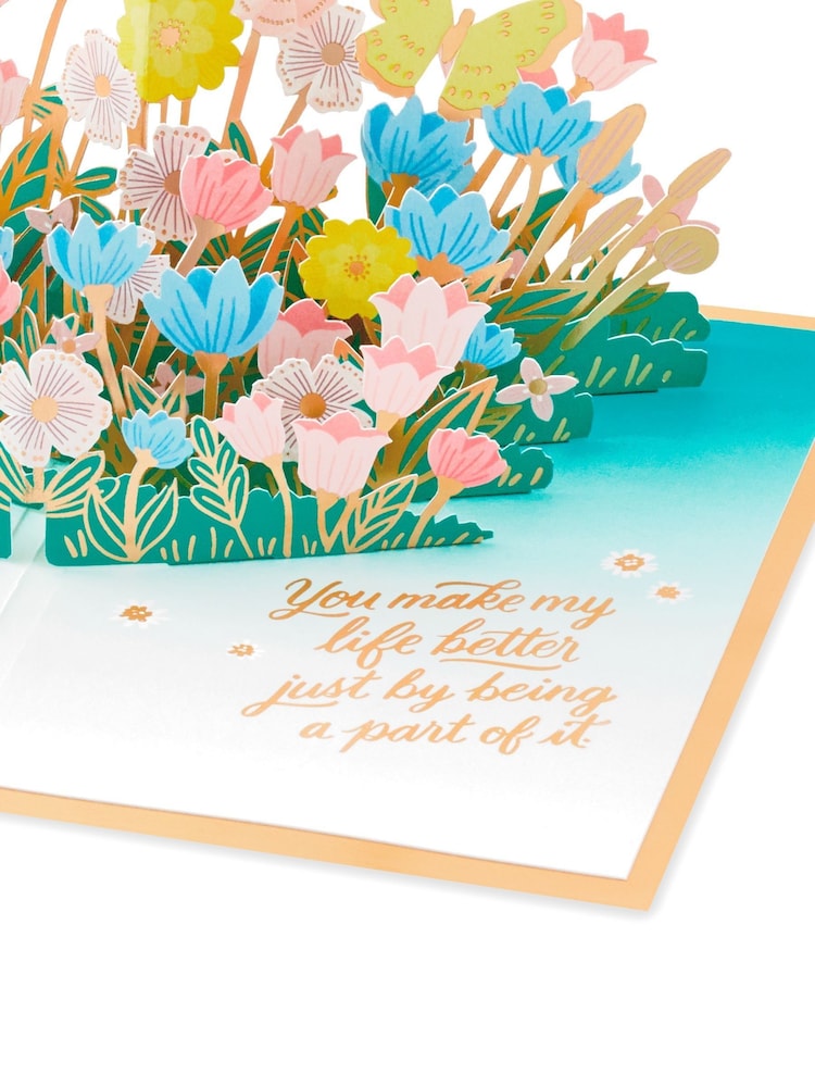 Hallmark Pink Mother's Day Card 3D Pop-Up Flowers & Butterflies - Image 4 of 4