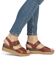 Rieker Brown Sandals - Image 1 of 7