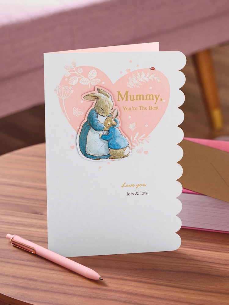 Hallmark Pink Mother's Day Card For Mummy Peter Rabbit Design - Image 1 of 4 Hallmark Pink Mother's Day Card For Mummy Peter Rabbit Design - Image 1 of 4