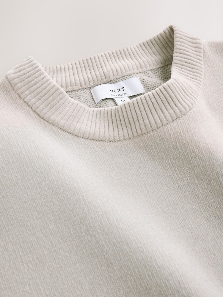 Light Grey Chenille Crew Neck Jumper - Image 7 of 7