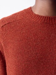 Red Relaxed Fit Cosy Crew Neck Jumper with Wool - Image 5 of 5