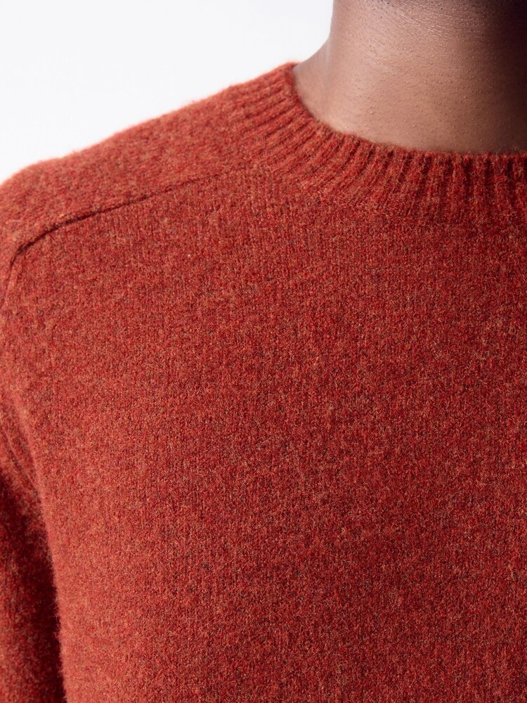 Red Relaxed Fit Cosy Crew Neck Jumper with Wool - Image 5 of 5 Red Relaxed Fit Cosy Crew Neck Jumper with Wool - Image 5 of 5