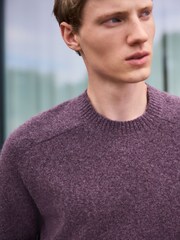 Purple Relaxed Fit Cosy Crew Neck Jumper with Wool - Image 1 of 8