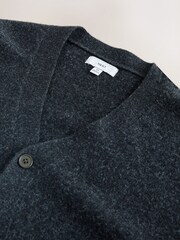 Charcoal Grey Relaxed Fit Cosy Cardigan With Wool - Image 2 of 3