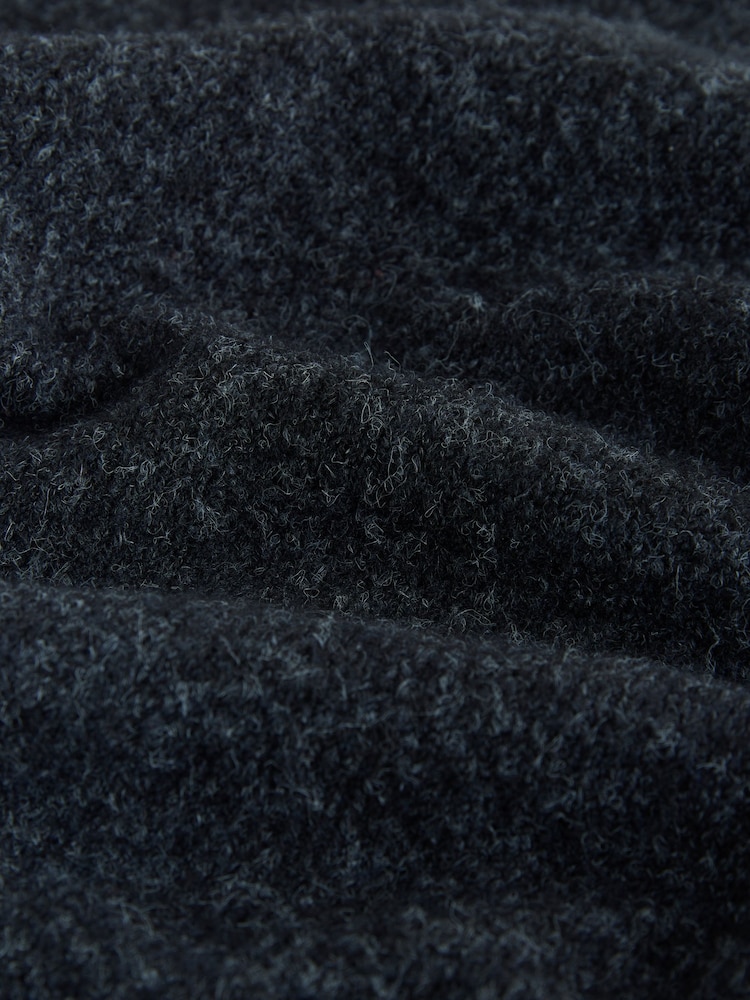 Charcoal Grey Relaxed Fit Cosy Cardigan With Wool - Image 3 of 3