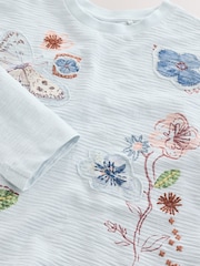 Blue Embroidered Butterfly Long Sleeve Top (3-16yrs) - Image 7 of 8