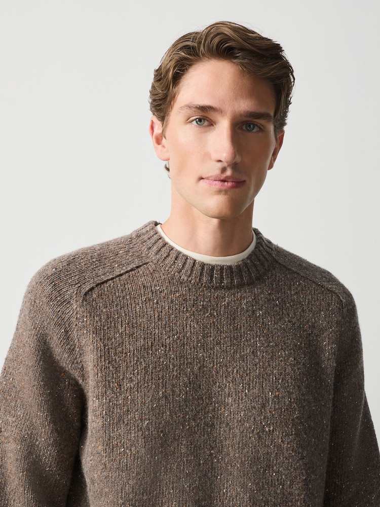 Grey Knitted Crew Neck Jumper - Image 1 of 5