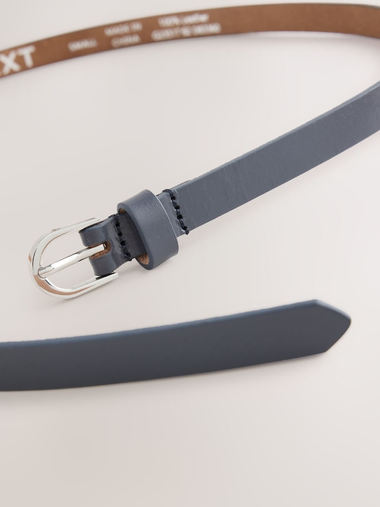 Grey Skinny Leather Belt - Image 5 of 5 Grey Skinny Leather Belt - Image 5 of 5